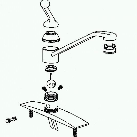 Разборка однорычажного смесителя для кухни